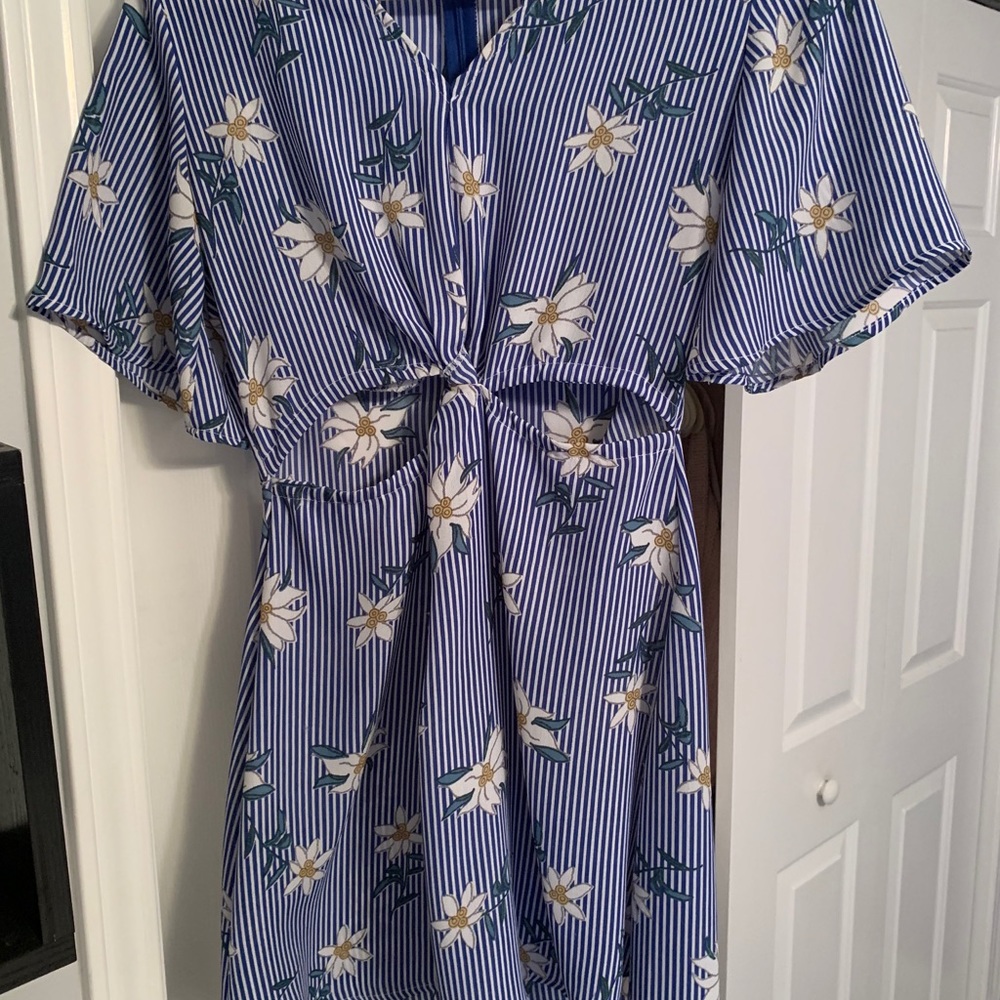 Love You Back Boutique blue white dress